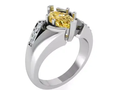 Oval Cut Split Shank Ring 3467 3D print model