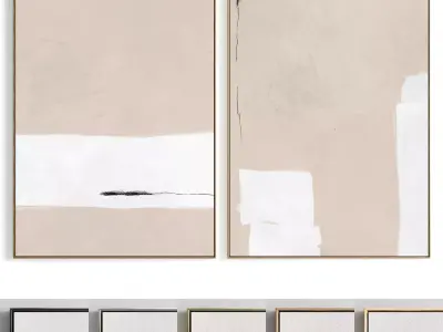 Plaster Two Photo Frame 187 Low-poly 3D model