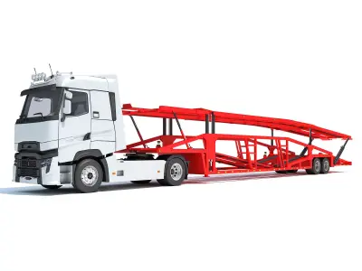 Car Carrier Semi Truck Trailer 3D model