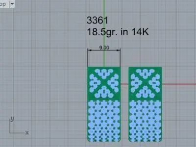 Diamond English Lock Earring 3361 3D print model