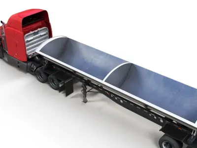 Peterbilt 377 side dump trailer Low-poly 3D model