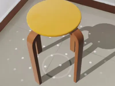 QuadStool 43cm Low-poly 3D model