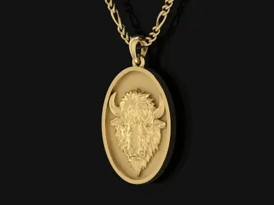 Buffalo Pendant 3D print model