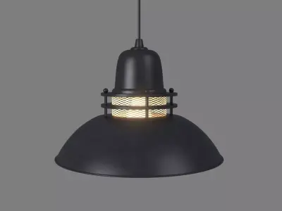 Anthracite Pendant Lamp With Mesh 3D model