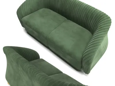 luxury sofa velvet 3D model