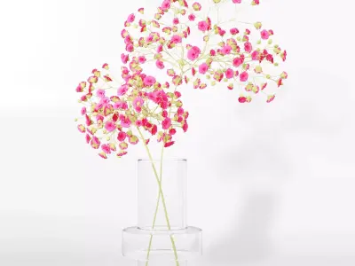 Flower plant set 3D model