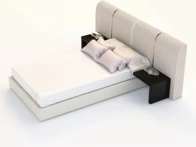 luxury hotel room bed 3D model