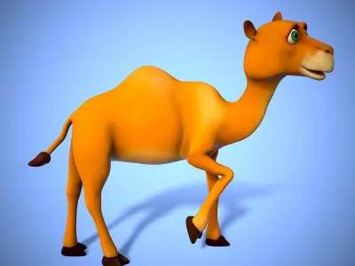 cartoon camel Low-poly 3D model