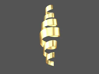 Spiral Ribbon Floating v1 003 Low-poly 3D model