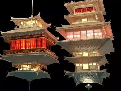 Chinese palace  lantern  3D model buy