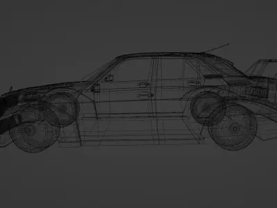 Mercedes Benz 190E Evolution II DTM W201 1992 Low-poly 3D model