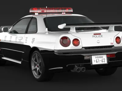 Nissan Skyline GT-R R34 Police Car 3D model