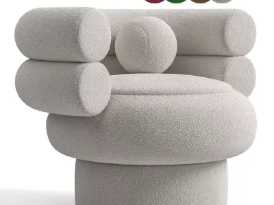 Rolland Armchair Italian Boucle Ecru 3D model