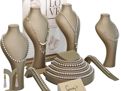 Stylish jewelry showcase 3 3D model