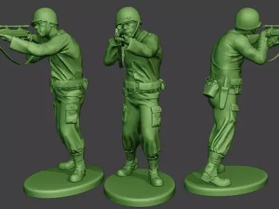 American soldier ww2 Shoot Stand4 A12 3D print model