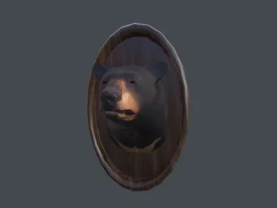 Bear Head Taxidermy Low-poly 3D model