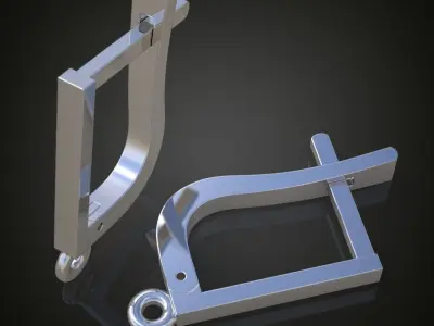 Earring 3D model 3D printable model 0146 Free 3D print model