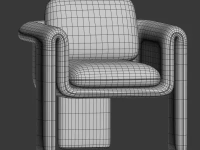 Floria Velvet Armchair 3D model