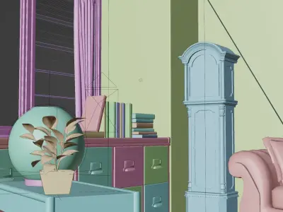 Classic interior design 3D model