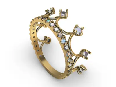 Anillo solitario para dama-mujer -v- 3D print model