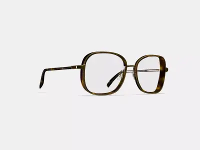 Fernanda Eyeglasses in Cognac Tortoise with Polished Gold 3D model