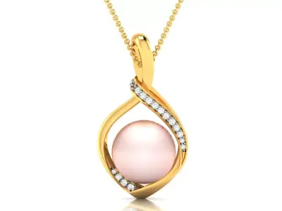 Solitaire Women Pendant 3DM STL OBJ FBX Render Details 3D print model 8