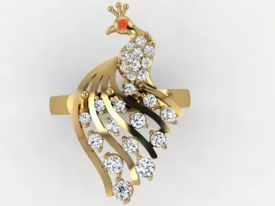 Exquisite 3D Peacock Jewelry Models for Your Projects 3D print model