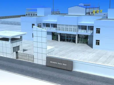 Middle east natural gas station  3D model