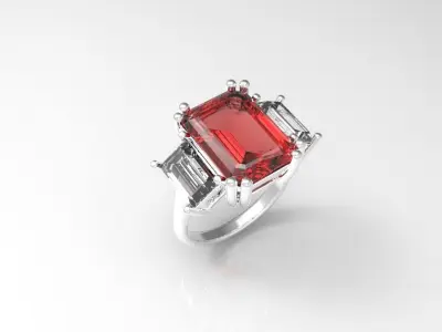 Big ruby ring  3D print model