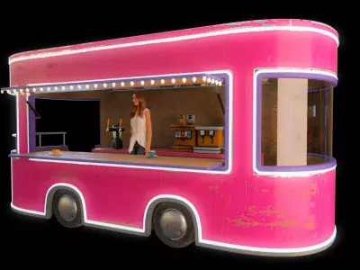 Trailer coffee shop 3D model by VardanVH