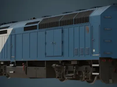 Locomotive 1B Low-poly 3D model
