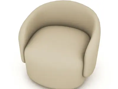 3D armchair salon model Low-poly 3D model