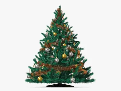Fir tree artificial decorated 01 3D model