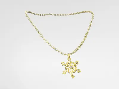 Snowflake Necklace Low-poly 3D model