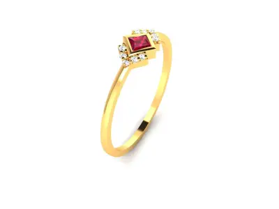 Solitaire Women Engagement Ring 3dm STL FBX OBJ Render 3D print model