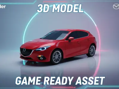 Mazda Hatchback Low Poly 3D Car Model Low-poly 3D model