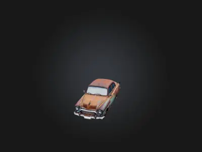 Old Rusty Car Low-poly 3D model get