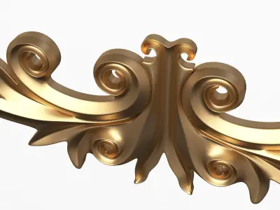 Carving Plaster Molding Decoration Z Low-poly 3D model