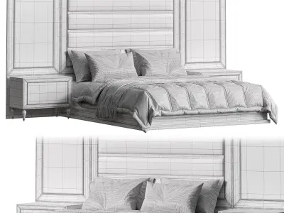 Lerza Luxury Bed By Evgor Collection 3D model