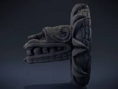 Quetzalcoatl - Aztec Deity Low-poly 3D model