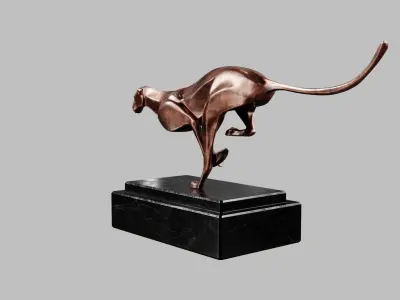 Cheetah statuette 3D model