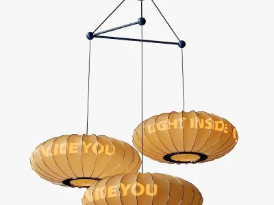 Ceiling Cloth Lamp 3D model