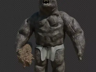 cave troll rigged lotr model Free low-poly 3D model
