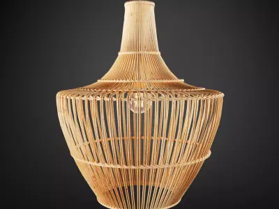 Arwen Wicker Pendant Light CB2 3D model