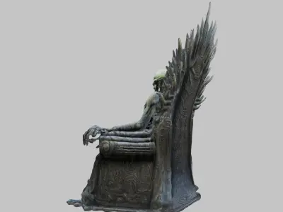 Fantasy Alien Scifi Throne Low-poly 3D model