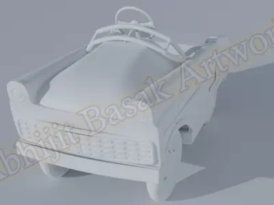 Classic 3D Car with Separate Parts for 3D Printing - Toy car 3D print model