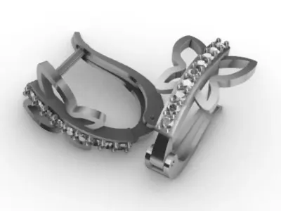 Earring Butterfly R-001 3D print model