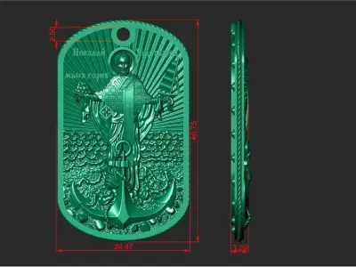 ST NICHOLAS THE WONDERWORKER PENDANT 3D print model