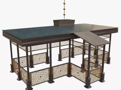Iron Wood Garden Pergola - Gazebo 08 Ottoman  Seljuk Empire 3D model
