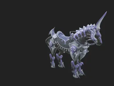 Medieval mount animation Low-poly 3D model